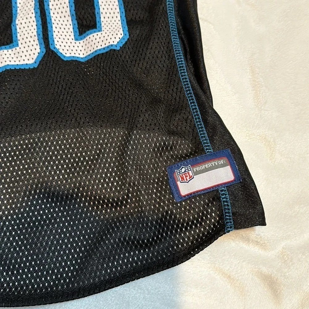 Pets First NFL Carolina Panthers Screen Printed Mesh Dog Jersey - Black & Blue